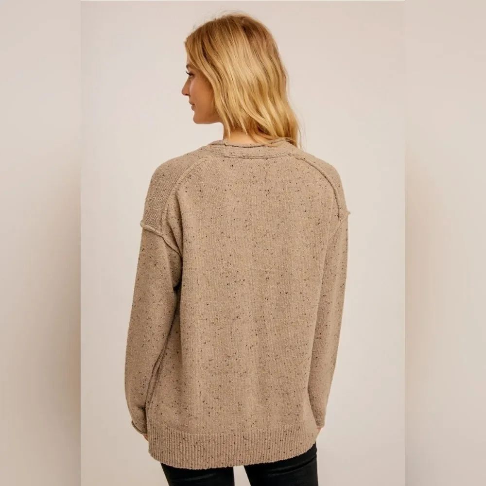 🩵NWT Hem & Thread Tan Long Sleeve Cardigan Sweater Small - Picture 3 of 12